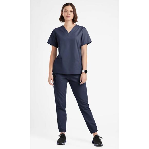 Uniform Advantage Butter-Soft™ V-Neck 2-Pocket Scrub Top – Navy (S) - Picture 1 of 5